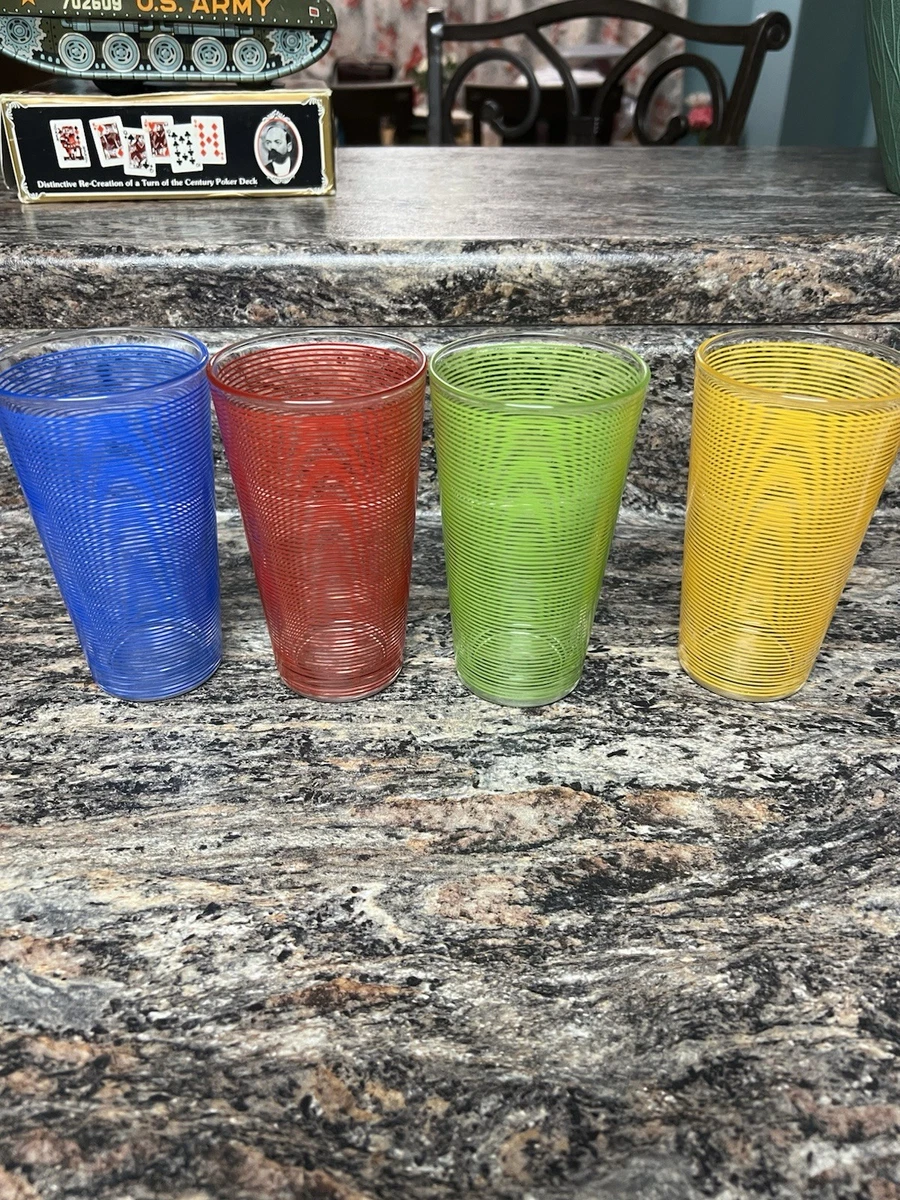 Vintage Striped Drinking Glasses In 40s, 50s, & 60s Glassware (Unknown  Maker) for sale | eBay