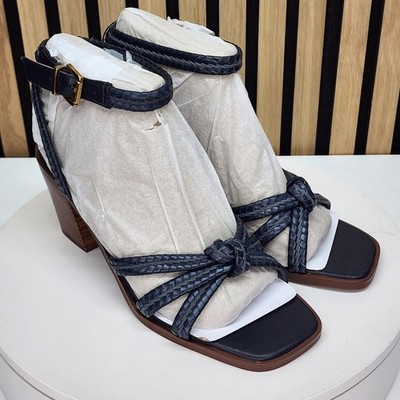 NEW - Giani Bernini Renaee Women s Navy Woven Block Heel Sandals - Size 7.5 M
