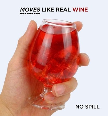 Fake Spill Wine Glass   Real Liquid Prank Cup   Funny Novelty Gag for Parties