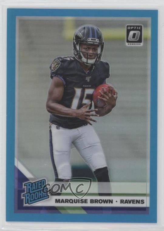2019 Panini Donruss Optic Rated Rookie Aqua Prizm /299 Marquise Brown #162 1o4g