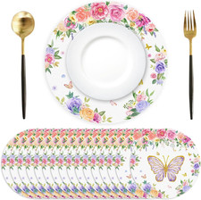 Paper Placemats Disposable 50 Pack Purple Gold Butterfly Floral Place Mats 13.7