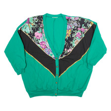 Camicia Stampata Da Donna Grigia A V Manica Lunga Floreale 2XL