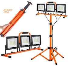 21000 Lumen LED Work Light with Stand, 3 Adjustable Heads, Foldable Tripod, 6500