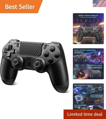 High-Performance Wireless Controller for PS4, PC - Touchpad & Dual Vibration