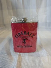 Fireball Whisky Stainless Steel 4 oz Flask "Tastes Like Heaven Burns Like Hell"