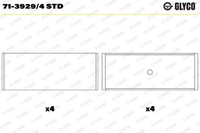 Pleuellager Glyco 71 3929 4 STD FÜR Audi Ford Seat Skoda VW