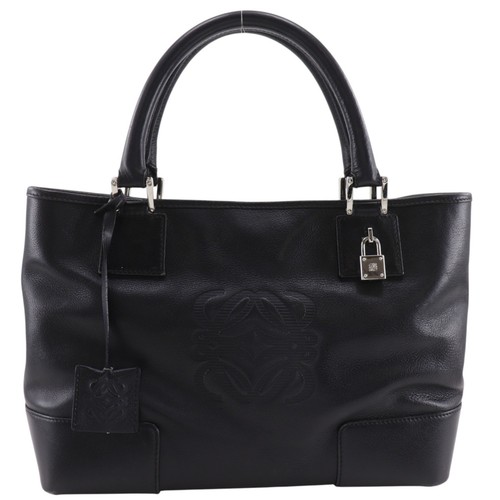 LOEWE Amazona Justa Handbag anagram black leather Women