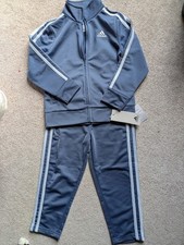 Adidas Boys 2pc Tracksuit Set Lt Blue size 4 - New