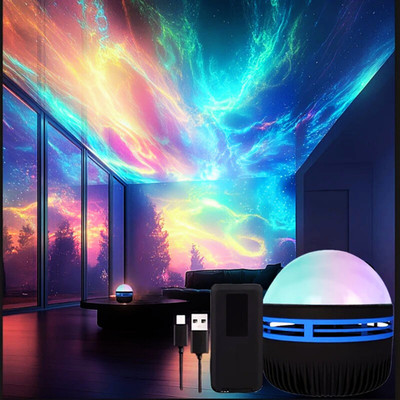 2 Pcs LED Northern Lights Projection Aurora Galaxy Projector Lamp Night Light US