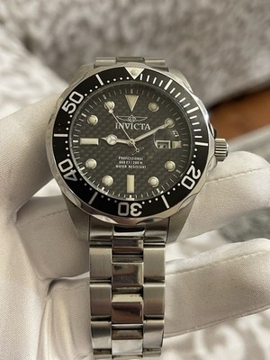 Invicta 12562 Men's Grand Diver Black Carbon Fiber Dial Black Bezel Dive Watch