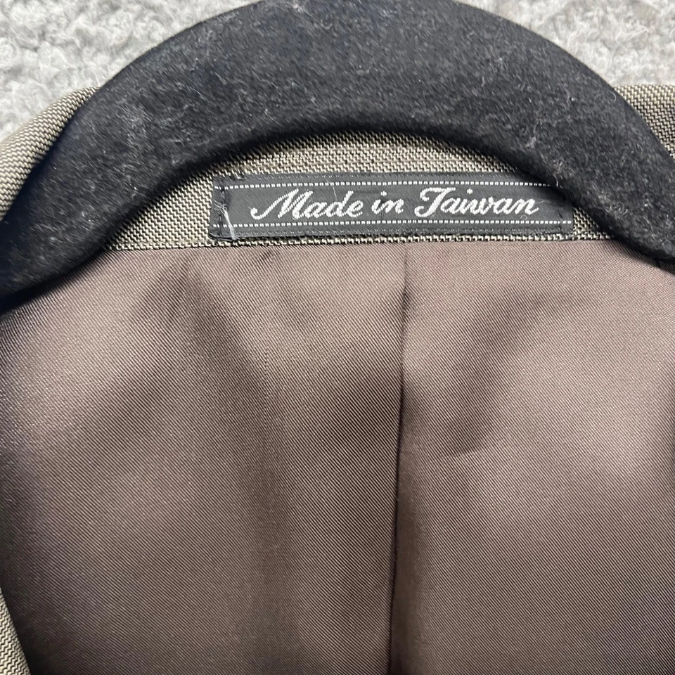 Traje Pierre Balmain Doble Pecho 2 Piezas Hombre 46L 40x34 Marrón Lana Clásico Foto 3 de 4