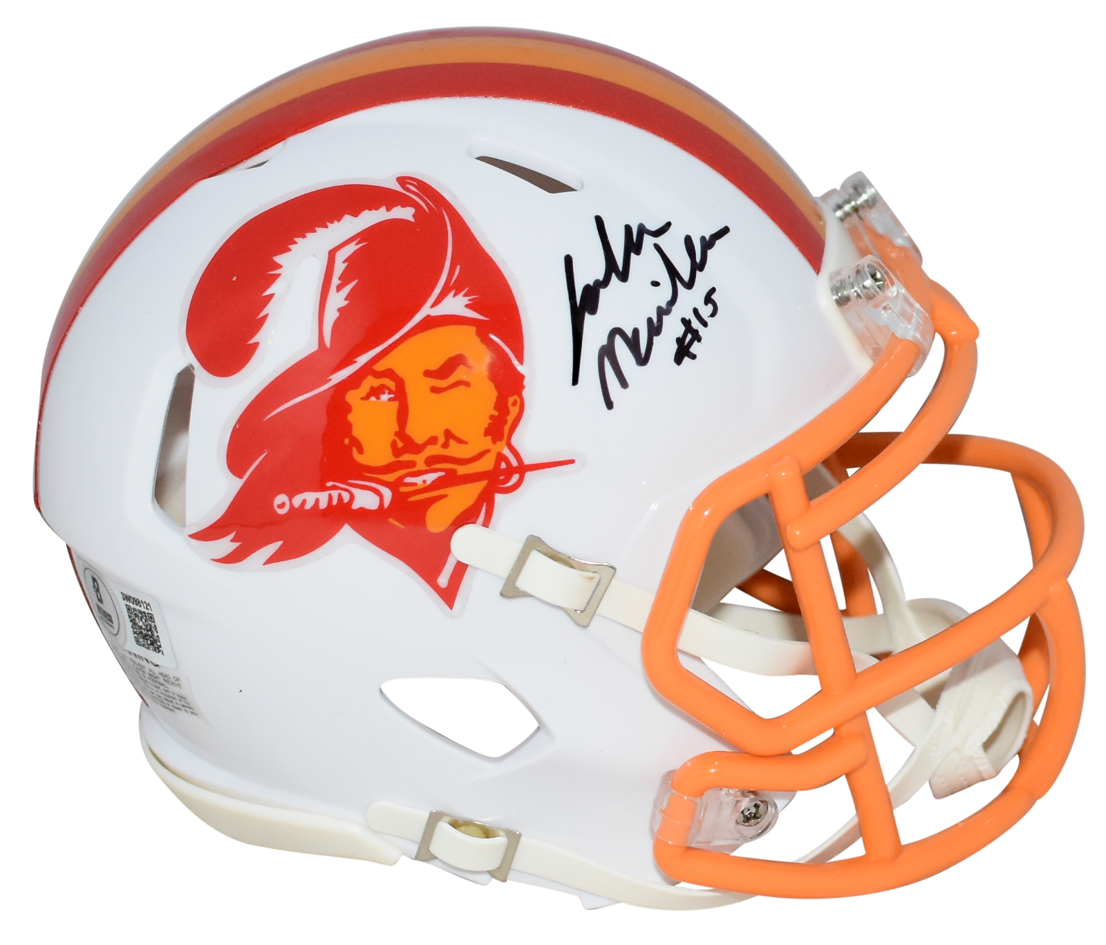 Jalen McMillan Autographed Signed Tampa Bay Buccaneers THROWBACK SPEED MINI HELMET BECKETT 