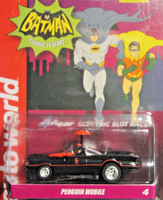AUTO WORLD, 1966 Classic TV Batman Penguin Mobile, AW 4-Gear Ultra-G HO Slot Car