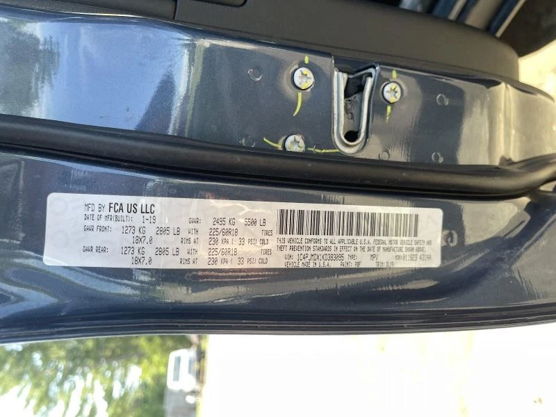 14-20 JEEP CHEROKEE LEFT ROCKER W/POST BLUE PC:PBF 3.2L AWD 63K -LIMITED- 54532 — 第 4/4 张图片