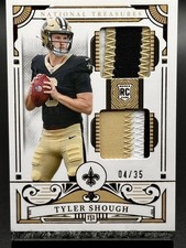 2025 National Treasures Tyler Shough Rookie Dual Gold Holo RC, MEM, SSP#/35🌟🔥