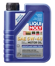 LIQUI MOLY 1L Leichtlauf (Low Friction) High Tech Motor Oil SAE 5W40 - Case of 6