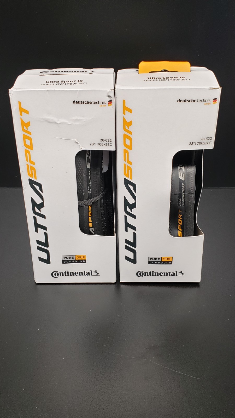 2 NEW in the Box Continental Ultra Sport III Tires - 700 x 28, Clincher, Folding