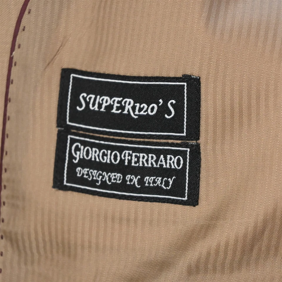 Giorgio Ferraro 50L 44x30 Caqui Super 120s Hombre Chaqueta Pantalones Traje Foto 4 de 4