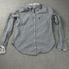 Abercrombie And Fitch Blue Checkered Button Up Long Sleeve Shirt Size XS