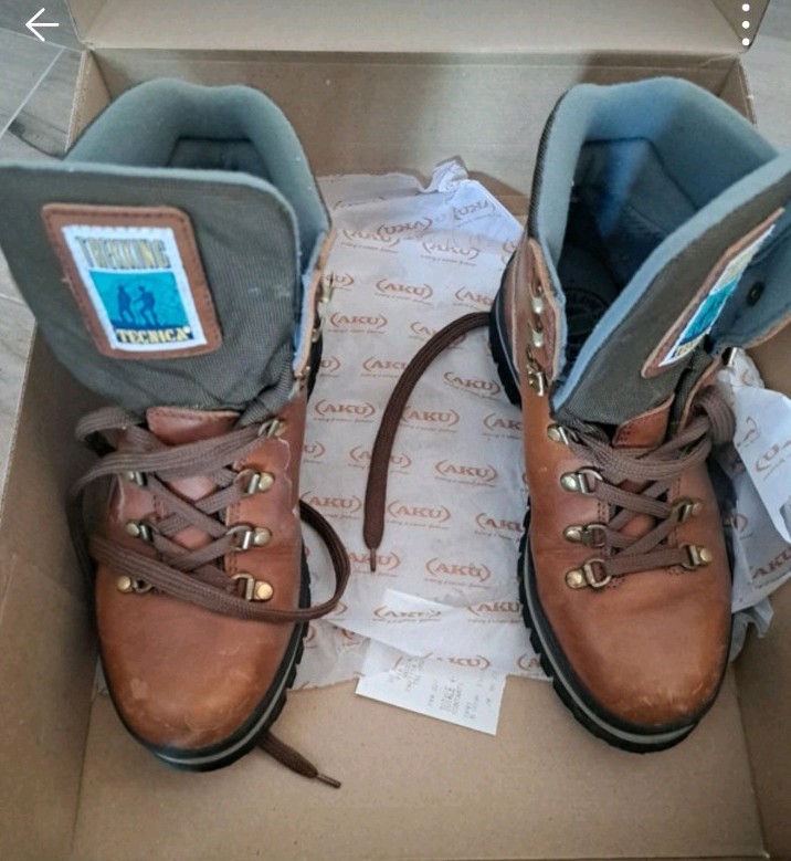 Scarponi trekking Donna Vintage 1988-1993 TECNICa in pelle marrone -