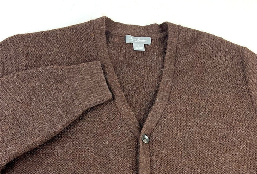 DANIEL CREMIEUX Signature Collection 100% Alpaca Cardigan Brown Sweater Mens L - Picture 4 of 6
