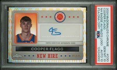 Cooper Flagg 2024 Topps McDonald's Chrome #COO McDonald's Logo Auto /75 PSA 10