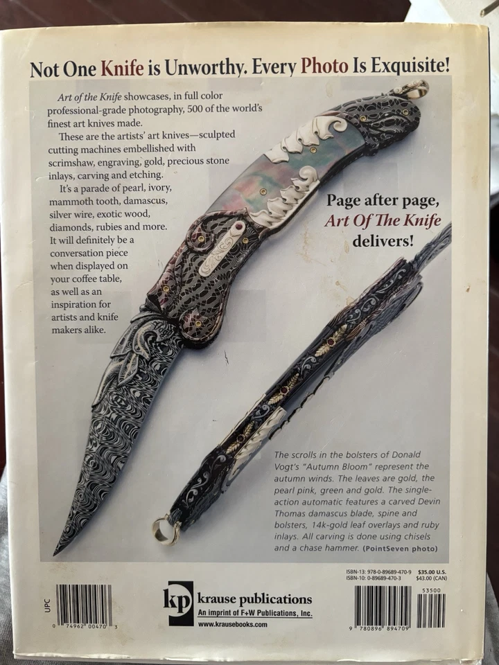 Libro de cuchillos de coleccionista: Art of the Knife de Joe Kertzman (2007, tapa dura) Foto 2 de 2