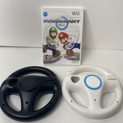 Mario Kart Wii (Nintendo, 2008) Bundle. Contains 2 Steering Wheels, Tested