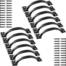 12 Pcs 5" Rustic Gate Handle, Iron Hardware Handle Pull with Screw, Vintage F...