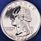 1957 Washington Quarter 90% Silver Choice Proof