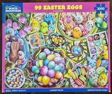 White Mountain 1000-piece Jigsaw Puzzle 99 EASTER EGGS by Jessica White.