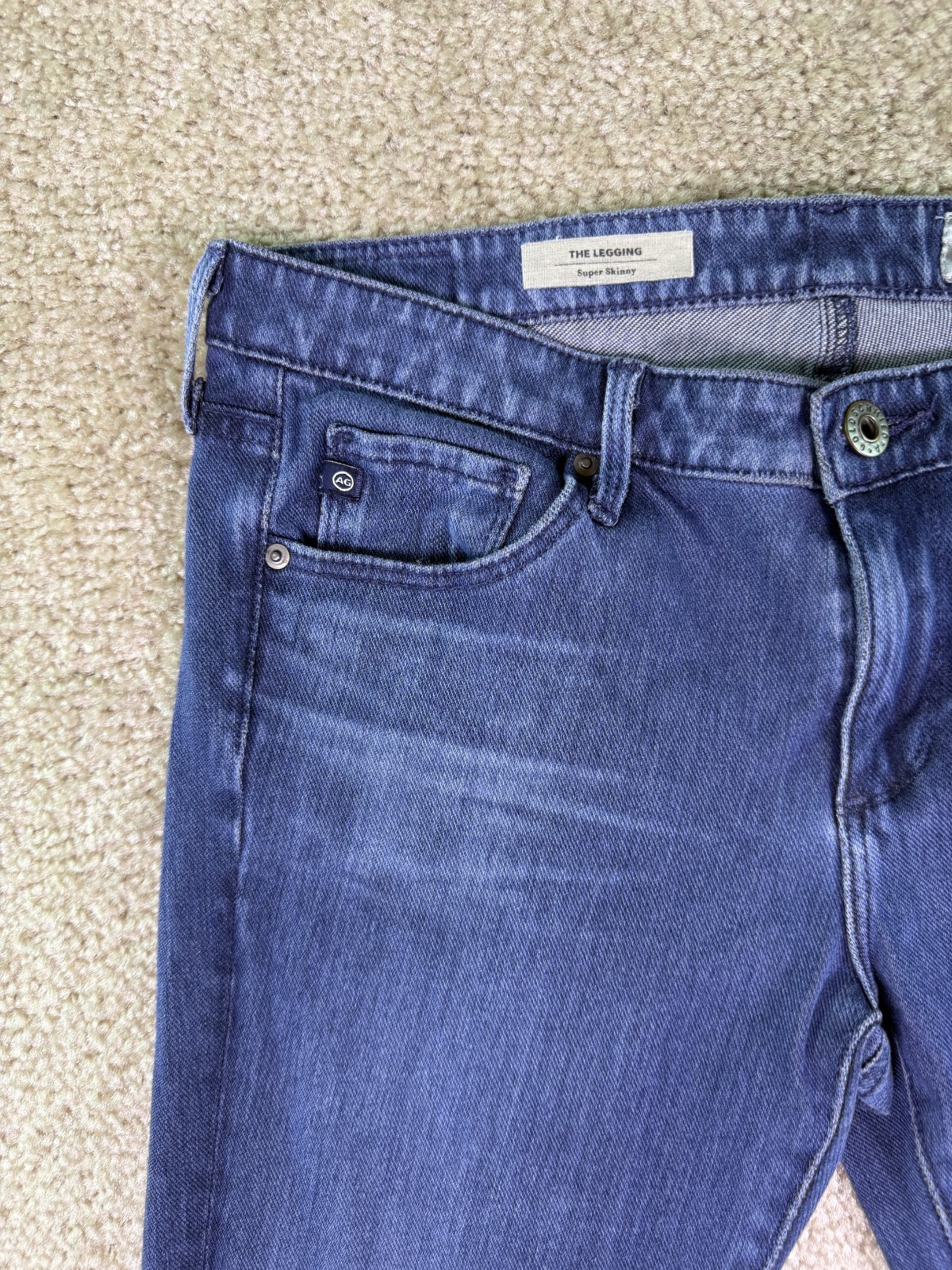 AG Adriano Goldschmied The Legging Super Skinny Knit Lux Denim Jeans Sz 28R E960