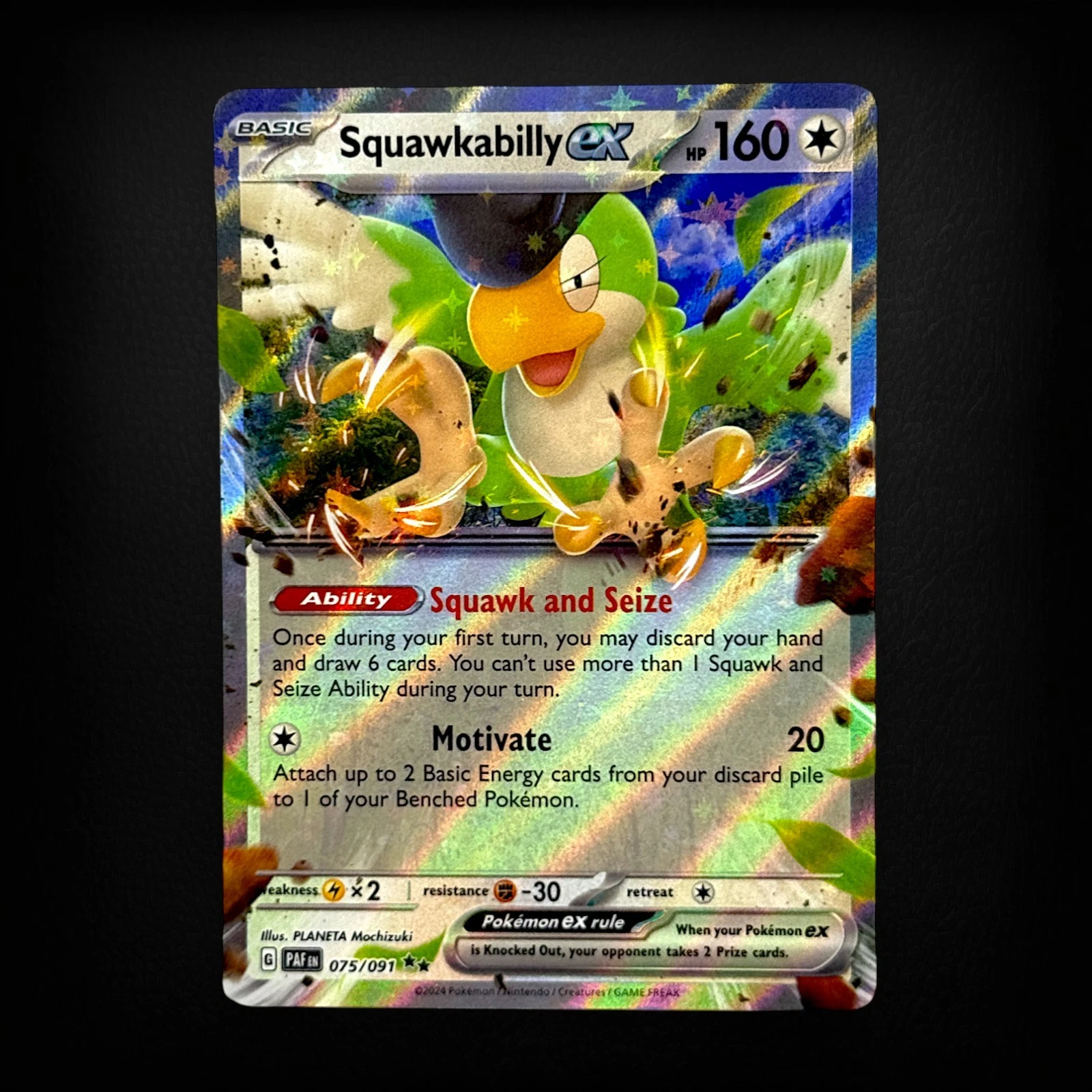 Pokemon TCG SV02: Paldea Evolved Squawkabilly ex #169/193 NM