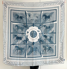 100 Twill Silk Scarf Neckerchief 135X135cm Horse tack Print Bandana Shawl wrap