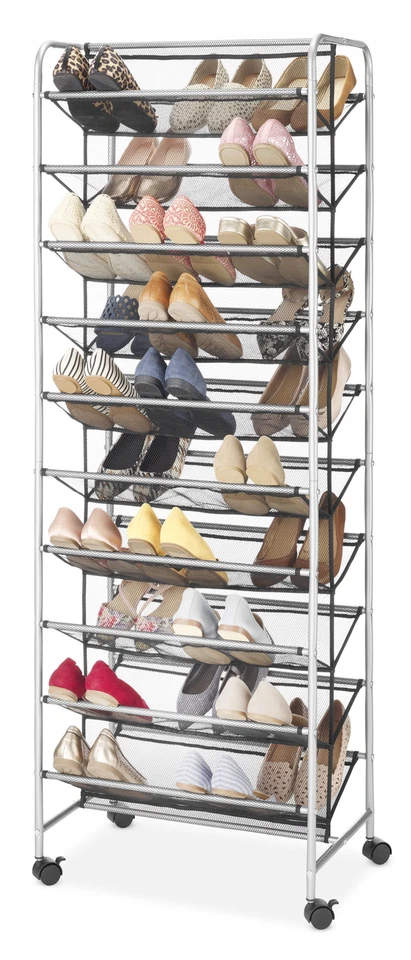 Zapatero rodante de metal y malla de 10 niveles 60 Foto 2 de 4