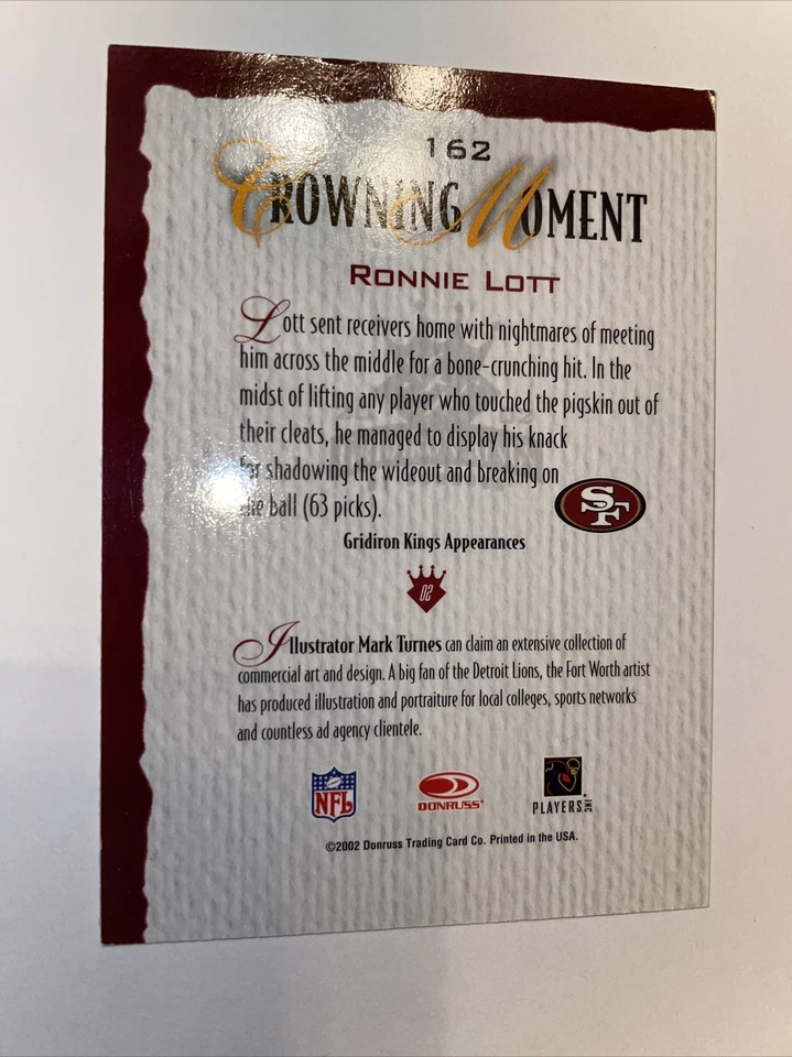 Ronnie Lott 162 Donruss SC141 - Image 2 of 2
