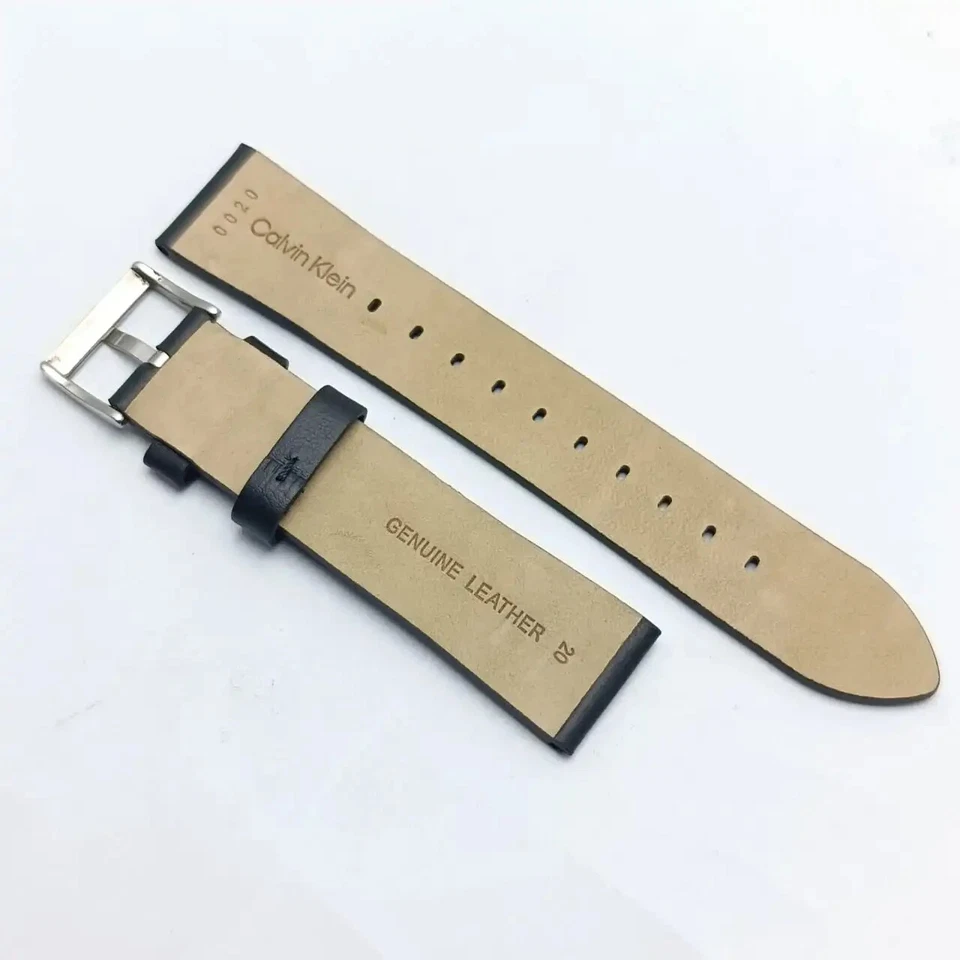Correa de reloj Calvin Klein de cuero genuino de 20 mm con correa negra Foto 3 de 4