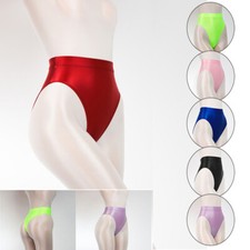 Womens Silky Shiny Satin Glossy Wet Look Knickers Briefs Underwear Panties F