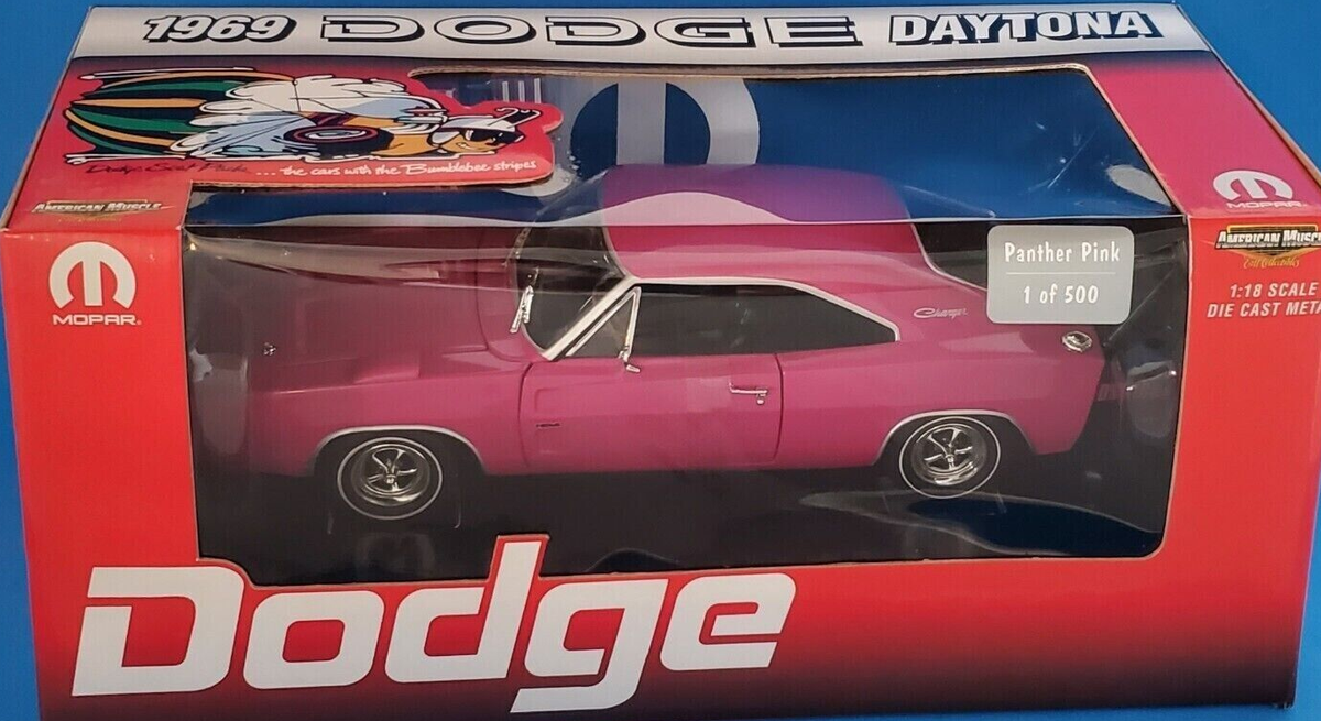 1/18 ( IB ) 1969 DODGE DAYTONA PINK WITH BLACK WING 1 OF 500 1/18 ( IB ) 1969 DODGE DAYTONA PINK WITH BLACK WING 1 OF 500