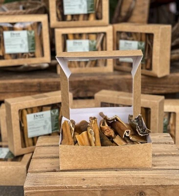 WILD ANTLER Venison Skin Chew Box For Dog, 100% Natural, One Ingredient- Deer 500g Air Dried