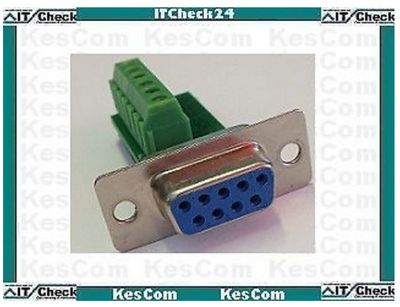 Seriell Adapter RS232 auf Schraubkontakte T/R+ T/R- RXD- RXD+ GND VCC (9V) #242
