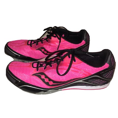 Saucony Velocity Pink Black Silver Women's size 10 Track Shoes