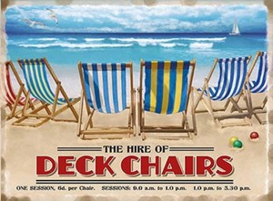 Détails Sur Anglais Bord De Mer Plage Chaises Longues Publicité Plaque De Panneau Métallique