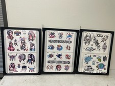 Lot of 12 Tattoo Flash Sheets- Double Sided Panels