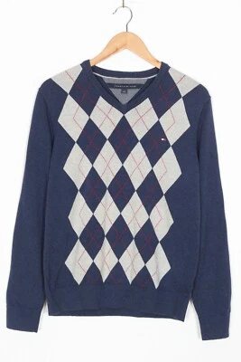 TOMMY HILFIGER V-Ausschnitt Baumwolle Pullover Sweater Herren Größe M VR2681 - Bild 1 von 4