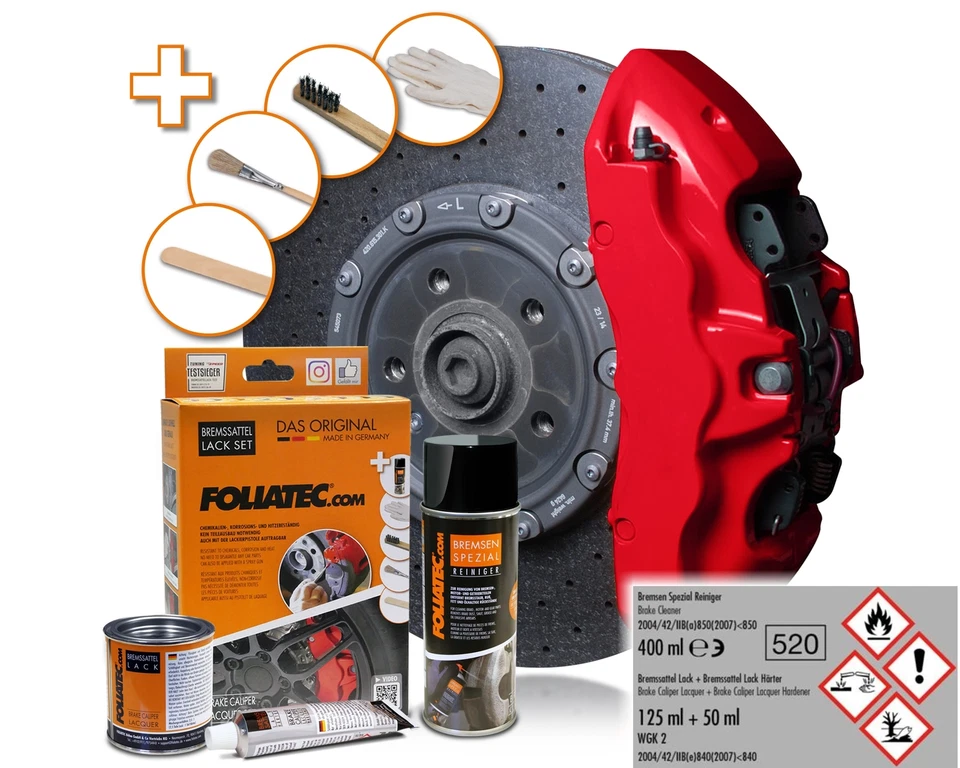 FOLIATEC Bremssattellack 2160 ROSSO ROT Bremssattel Lack Farbe hitzebeständig