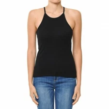 Womens High Square Halter Neck Racerback Cami Top