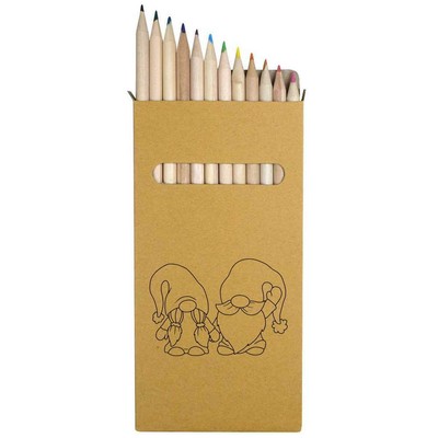 12 x 'Gonk Couple' Long 178mm Coloured Pencils / Pencil Set (PE00072595)