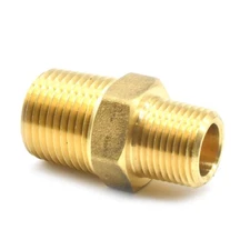 3/8" x 1/2" NPT Male Brass Hex Nipple Reducer pipe fitting air fuel water FA618