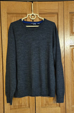 DKNY Men's Dark Gray Long Sleeve Crew Neck Pullover Sweater Size XL